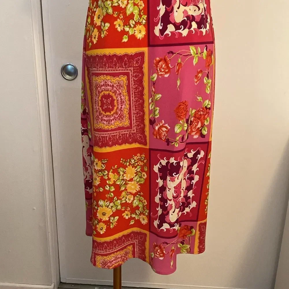 Vintage 90's Floral Patchwork Bohemian Midi Sundress Size Medium